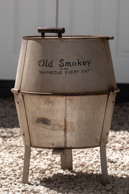 An older model of the Old Smokey Charcoal Grill