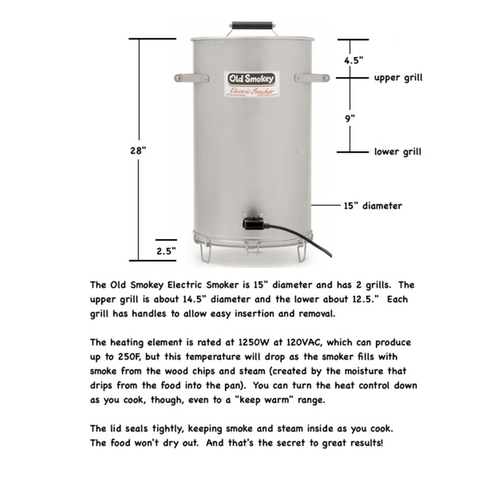 Dimensions of the Old Smokey Electric Smoker